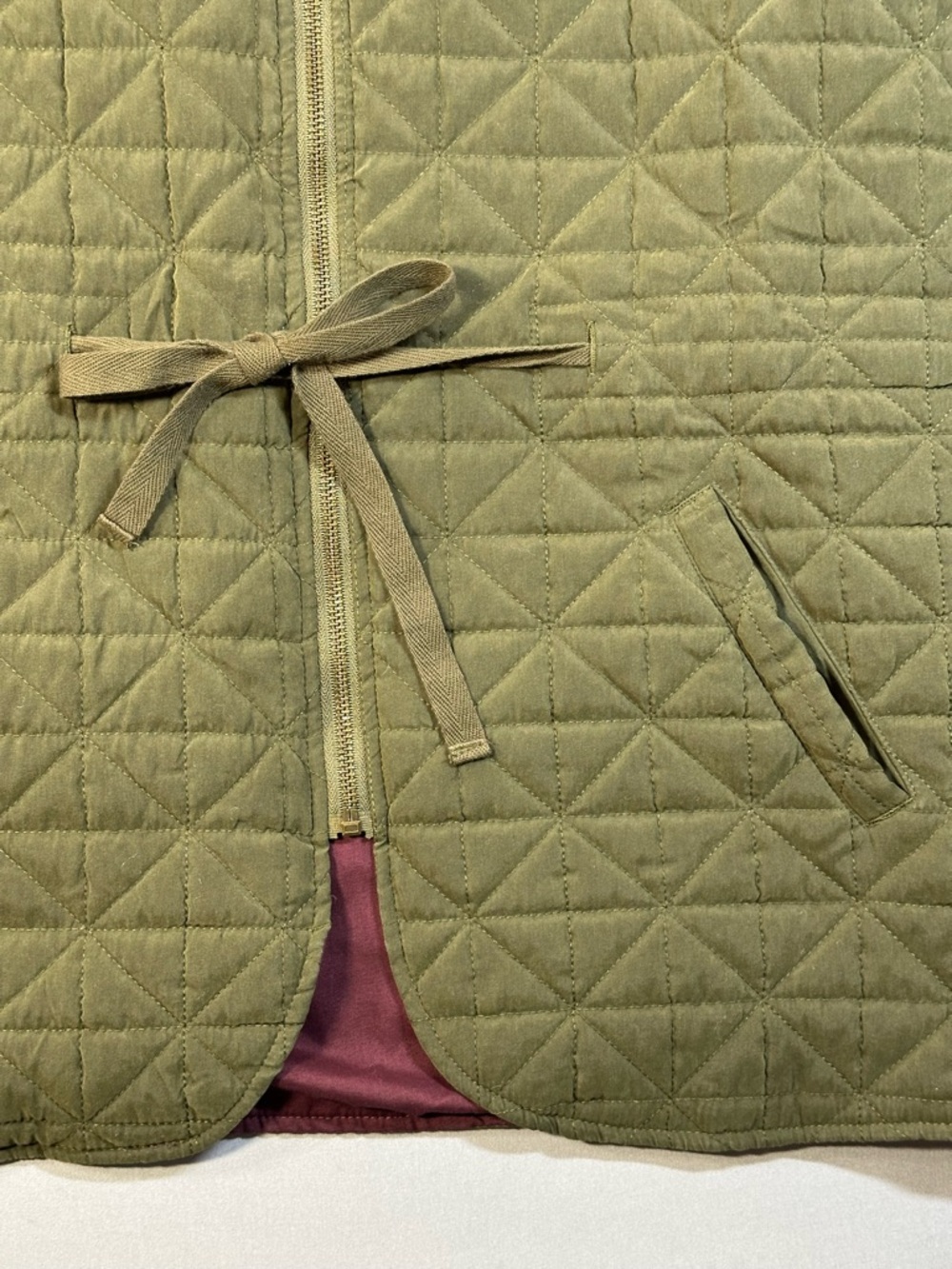 Signature Weekend Quilted Collarless Jacket, Cinch-Tie Waist - Womens Medium - Picture 7 of 12